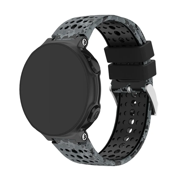 Pattern Printing Soft Silicone Watch Band for Garmin Forerunner 220 / 230 / 235 / 620 / 63 - All Black