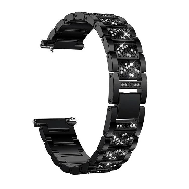 22mm Universal Strass Decor Metal Watch Band Für Huawei Uhr GT / Samsung-Gang S3 Classic / S3 Frontier. - Schwarz