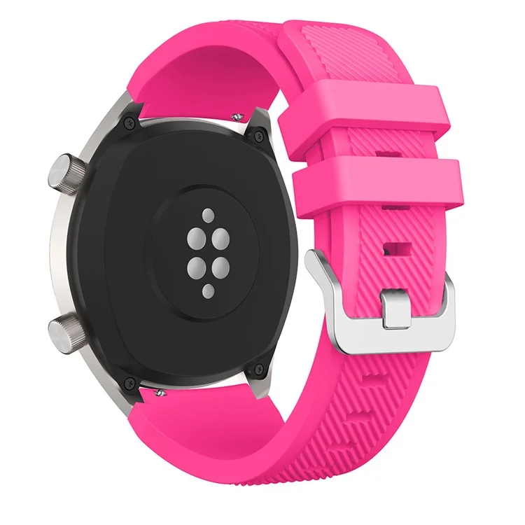 22mm Silicone Pulseira Pulseira Pin Fivela Esportes Assistir Substituição De Banda Para Huawei Relógio Gt - Rosa