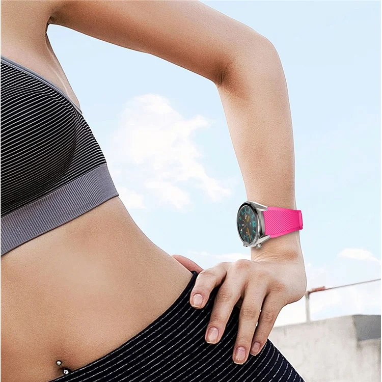Sostituzione di cinturino in silicone da 22mm per orologio sportivo Huawei Watch GT - Rosa