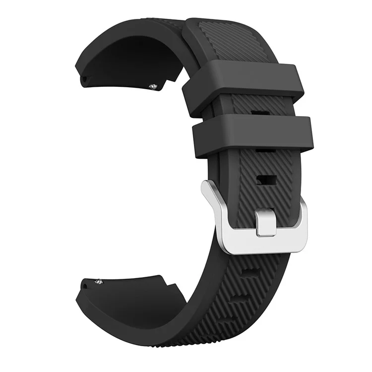 Bracelet de montre de 22 mm en silicone avec boucle à ardillon, pour remplacement de montre de sport Huawei Watch GT - Noir