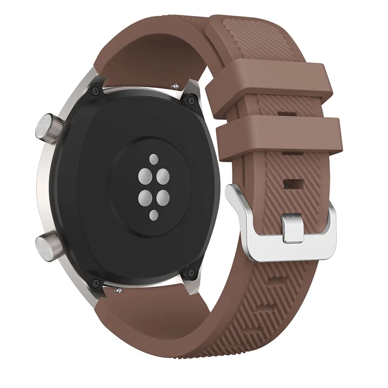 22mm Silicone Wrist Strap Pin Buckle Sports Watch Band Replacement for Huawei Watch GT - Brown
