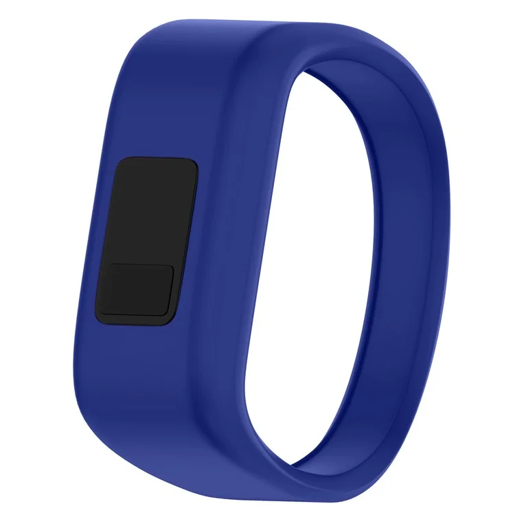 For Garmin Vivofit JR Flexible Adjustable Soft Silicone Strap Replacement Watch Band - Size: S / Dark Blue