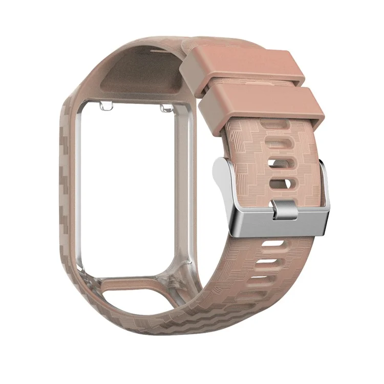 Radium Carving Silicone Watch Bracelet Replacement for TomTom Runner 3 / Golfer 2 GPS Watch - Rose Gold