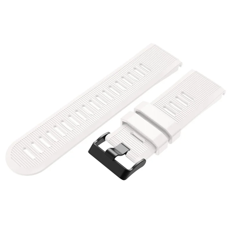 Silicone Sport Watch Band with Black PC Buckle for Garmin Fenix 5X Plus - White