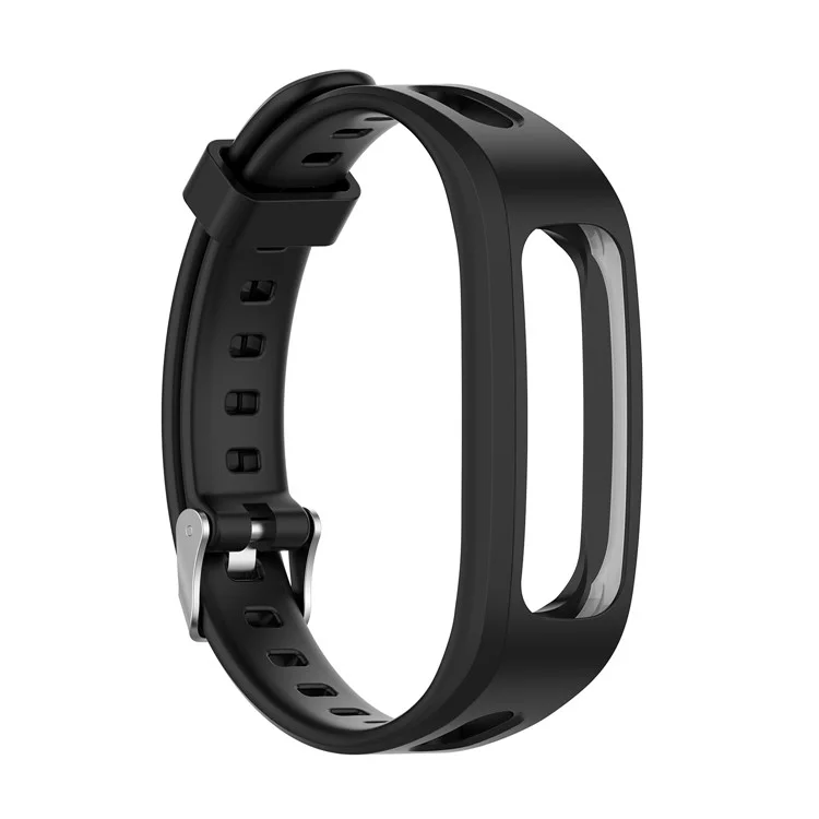 Flexibles Silikonarmband-Ersatz für Huawei Honor Wristband 4 Running / Band 3E - Schwarz