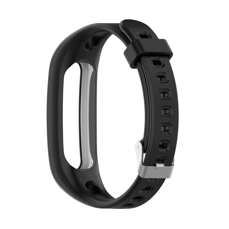 Flexible Silicone Wrist Watch Band Replacement for Huawei Honor Wristband 4 Running / Band 3E - Black