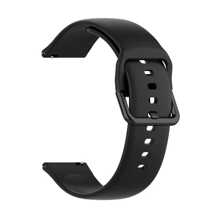 20mm Silicon Smart Watch Band Für Samsung Galaxy Watch4 Classic 46mm 42 mm / Galaxy Watch4 44mm 40 mm / Galaxy Watch Active R500 - Schwarz