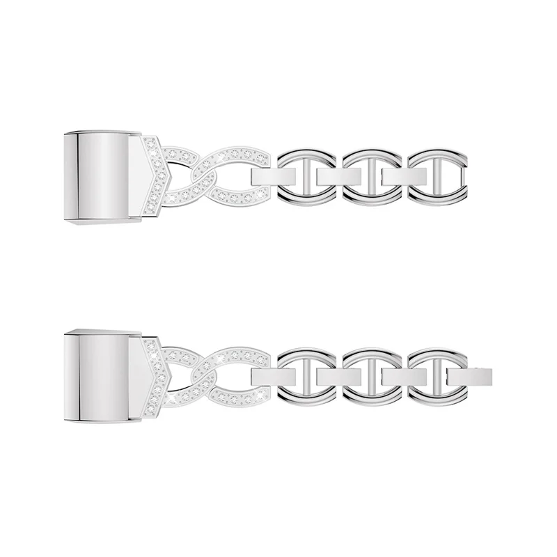 8-shape Diamond Aluminum Alloy Watch Band for Fitbit Charge 4 / 3 - Silver