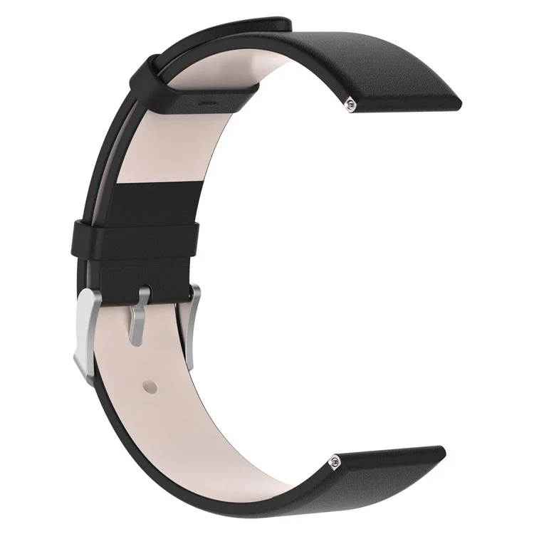 20mm Echtes Leder Smart Armband Ersatzband Für Garmin Forerunner 245 - Schwarz