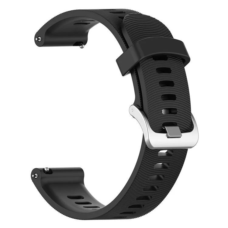 20mm Silicone Watch Strap for Garmin Forerunner 245 Smart Watch Band Replacement - Black