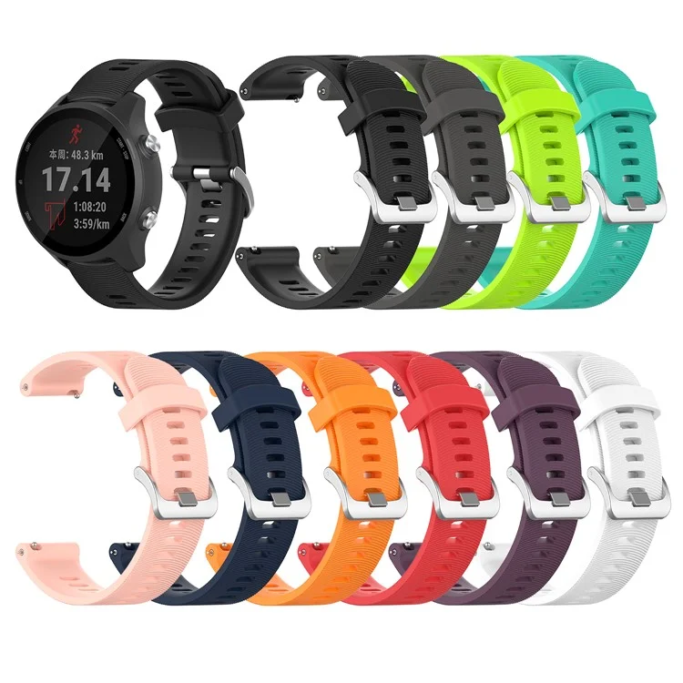 Correa de reloj de silicona de 20 mm para Garmin Forerunner 245 Smart Watch Band Replacement - Negro