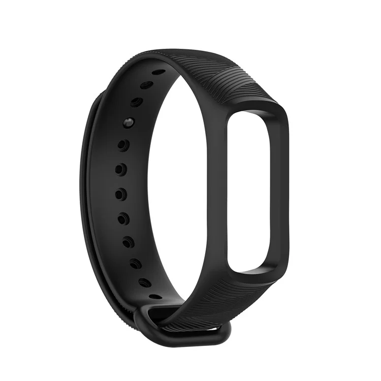 Twill Design Silicone Smart Watch Replacement Strap for Samsung Galaxy Fit e SM-R375NZKAMID - Black