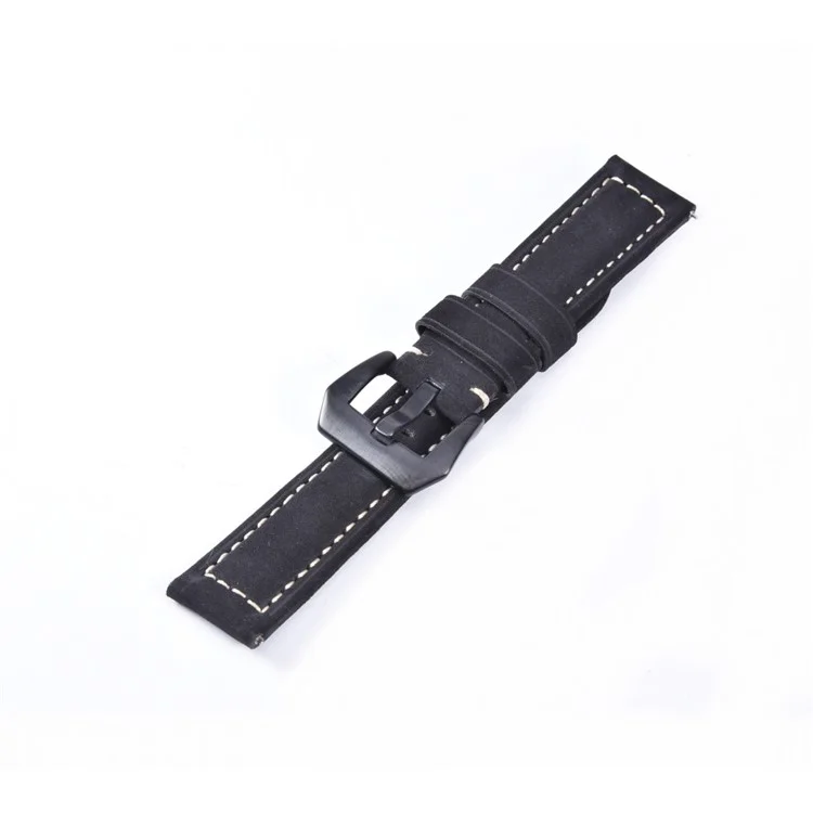 22mm Split Leather Watch Band with Black Big Buckle for Huawei Watch GT - Blue