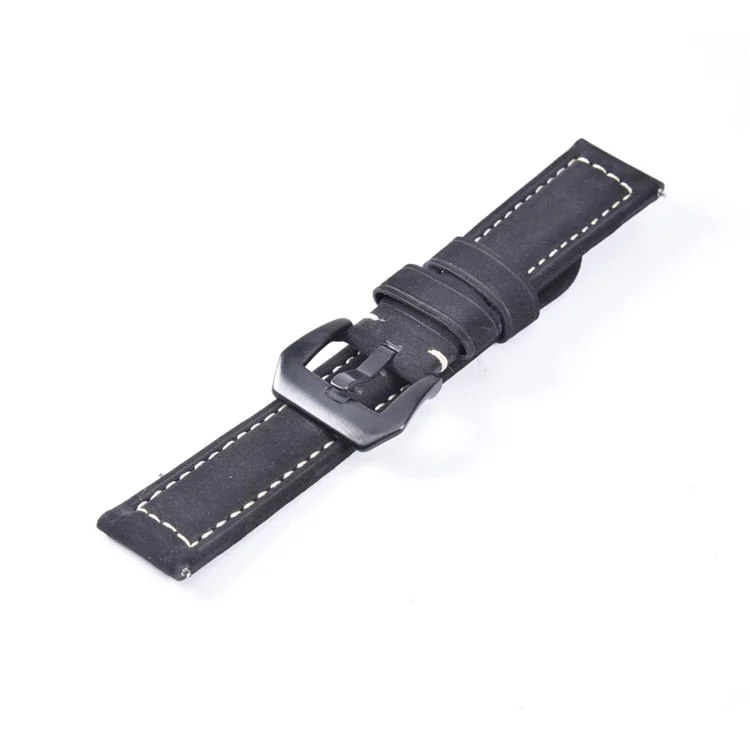 22mm Split Leather Watch Band with Black Big Buckle for Huawei Watch GT - Blue