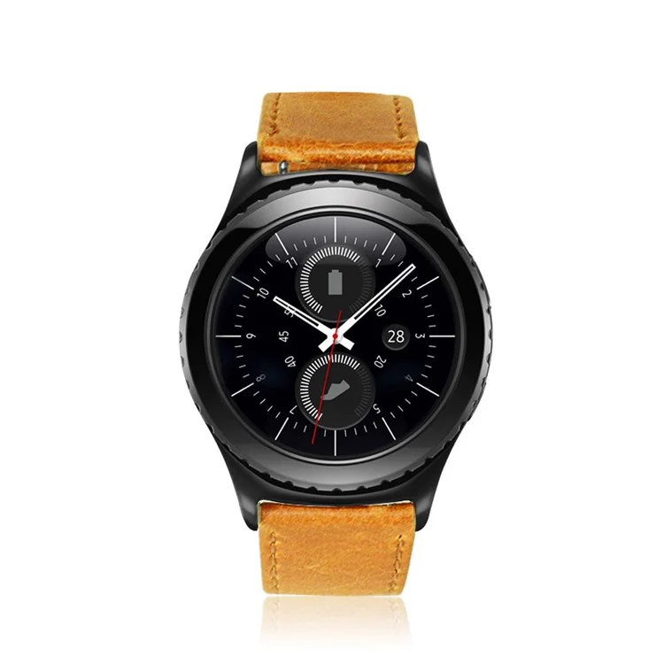22-миллиметровый кожаный браслет для часов Huawei Watch GT с текстурой "Безумная лошадь" - светло-коричневый