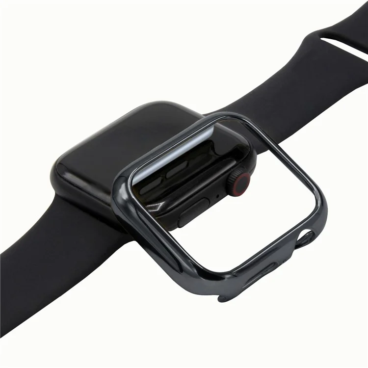 Cubierta Protectora de PC de Marco de Electroplatización Para Apple Watch Series 4 44 mm - Negro