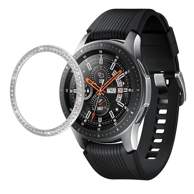 Decoração De Diamante Metal Bezel Para Samsung Galaxy Watch 46mm - Prata