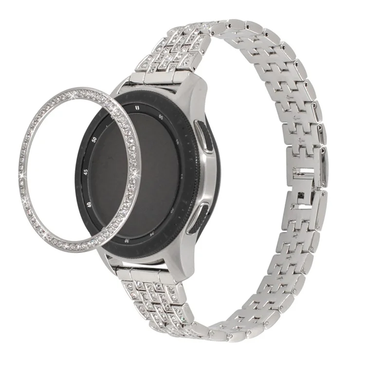 Diamond Decor Metal Bezel Para Samsung Galaxy Watch 46mm - Plata