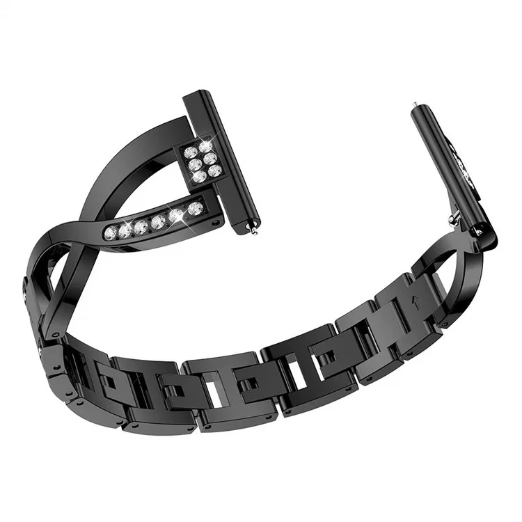 22mm Diamantdekor Edelstahl Smart Uhrenarmband Für Samsung-Gang S3 Classic / Frontier / Getriebe 2 R380 Etc - Schwarz