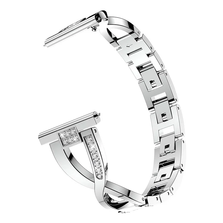 Bracelet de montre intelligent de 22 mm avec décoration de diamants en acier inoxydable pour Samsung Gear S3 Classic / Frontier / Gear 2 R380, etc. - Argent