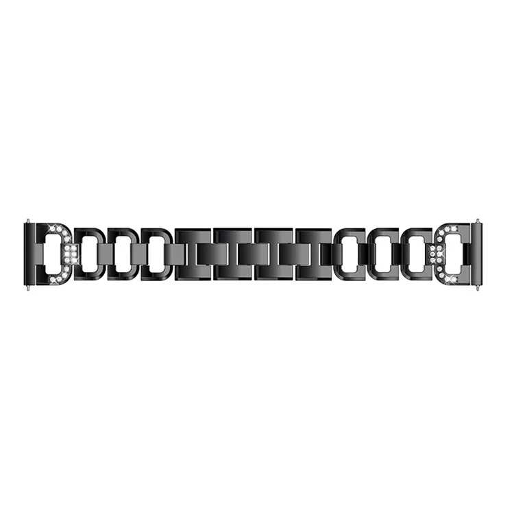 Bracelet de montre connectée Garmin Forerunner 245 en alliage décoré de strass en forme de X - Noir