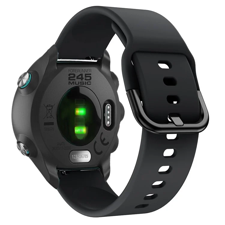 20mm Silikon-Smartwatch-Armband für Garmin Forerunner 245 - Schwarz