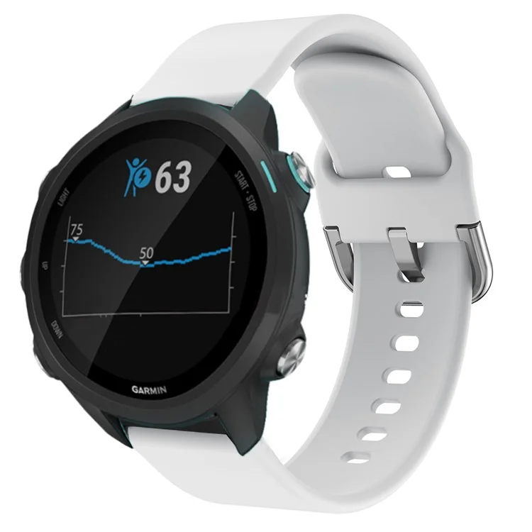 20mm Silicone Smart Watch Band for Garmin Forerunner 245 - White
