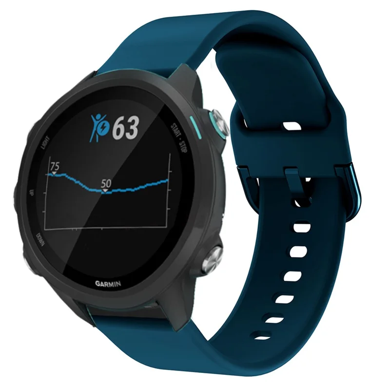20mm Silicone Smart Watch Band for Garmin Forerunner 245 - Dark Blue