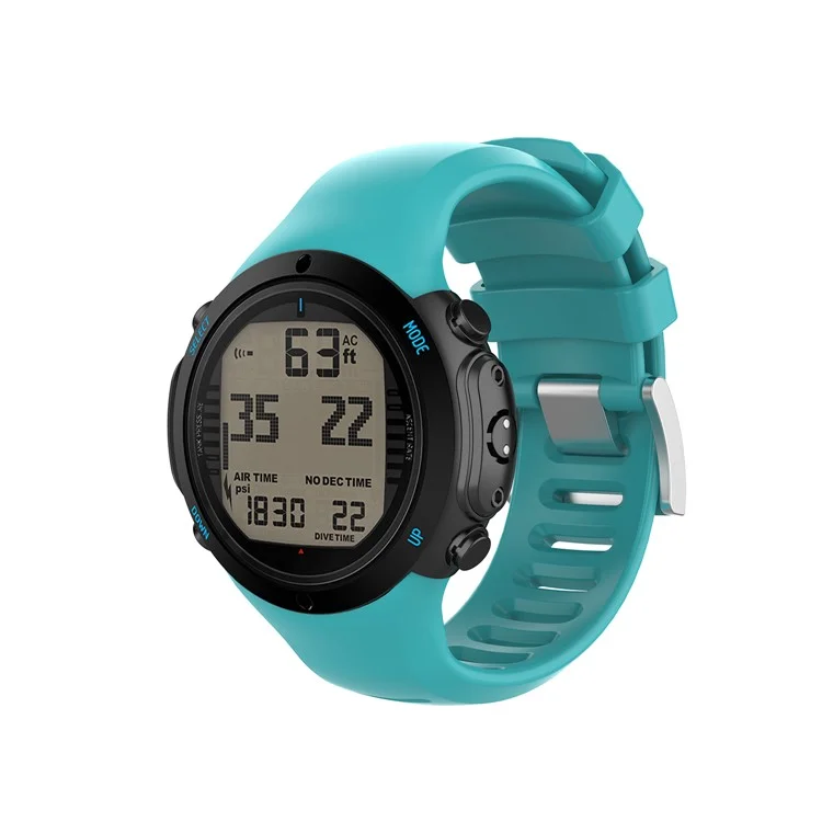 Banda de reloj de silicona inteligente de repuesto con correa adicional de 172 mm para Suunto D6 Dive/ D6i Novo/Zulu - Cian