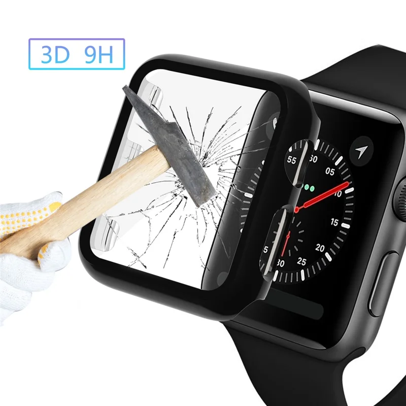 Electrolytisch gecoat PC+Gehard glas horloge schermfolie voor Apple Watch Series 4 44mm