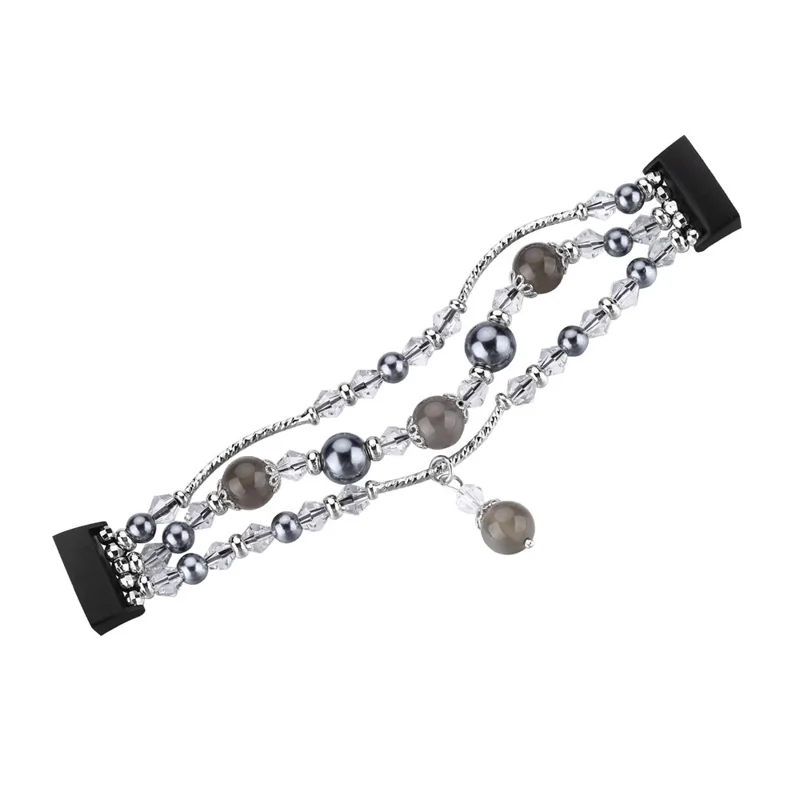 Natürlicher Schmuck Achat Frauen Dame Smart Watch Band Für Fitbit Ladung 4 / 3 - Schwarz