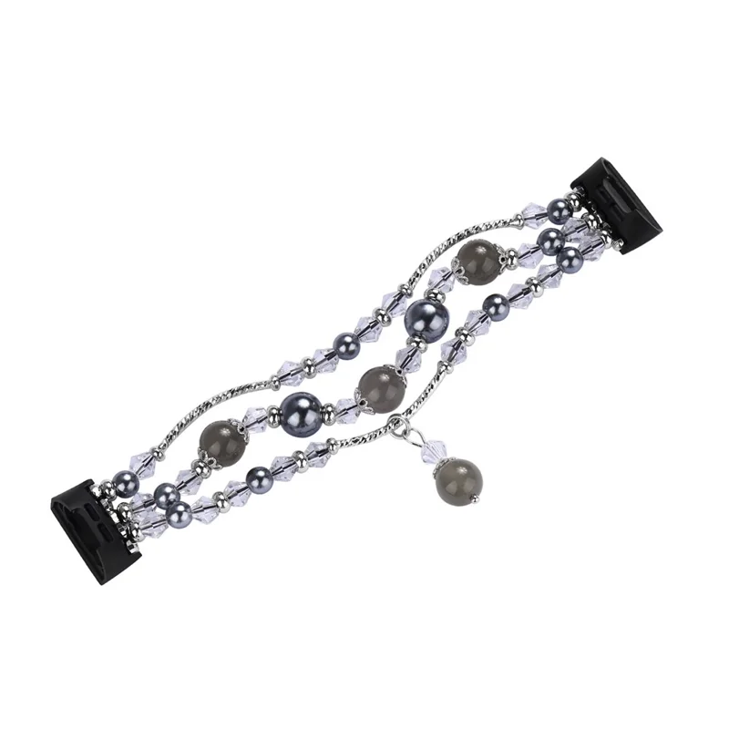 Natürlicher Schmuck Achat Frauen Dame Smart Watch Band Für Fitbit Ladung 4 / 3 - Schwarz