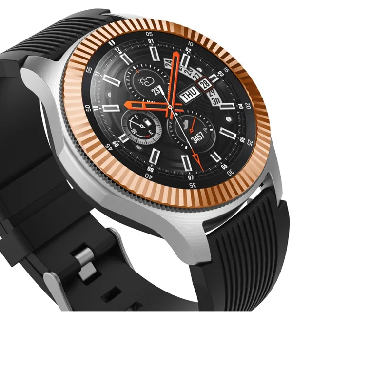 Anti Scratch Stainless Steel Metal Bezel Ring Protective Accessories for Samsung Galaxy Watch 46mm - Rose Gold