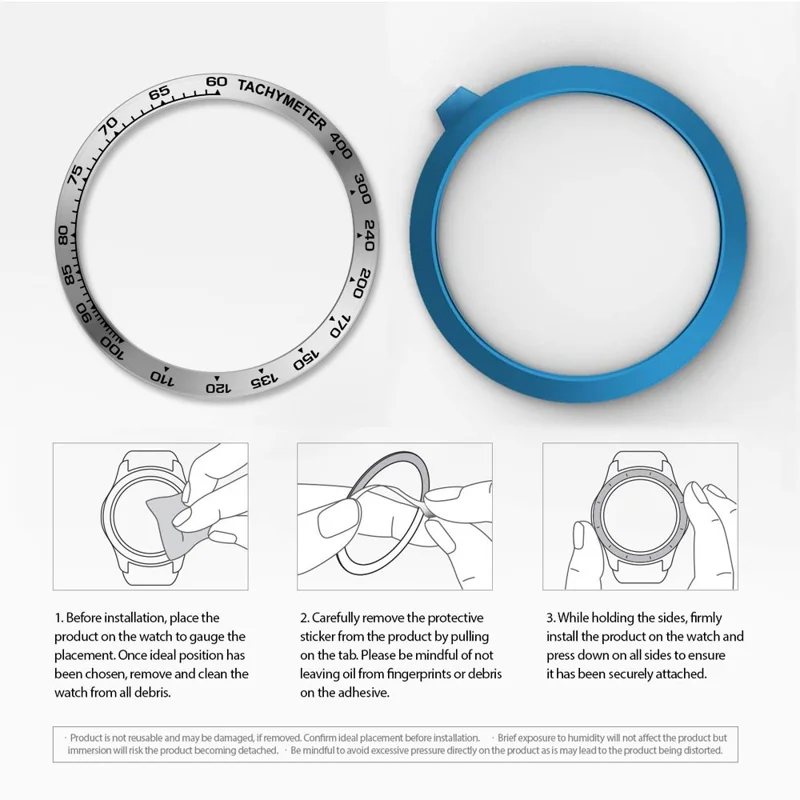 Stylish Metal Watch Frame for Samsung Gear S3 Frontier - Silver/Black