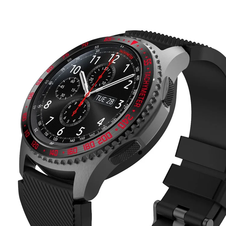 Metal Watch Frame for Samsung Gear S3 Frontier - Black/Red