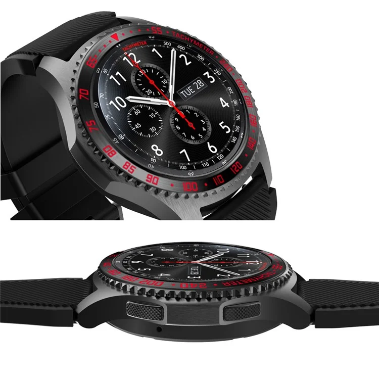 Metal Watch Frame for Samsung Gear S3 Frontier - Black/Red