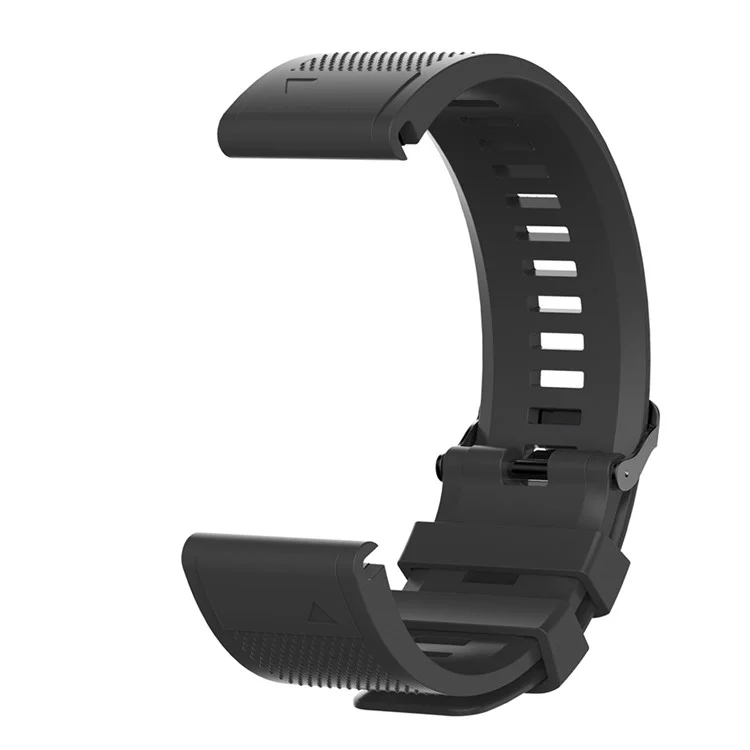 26mm Silicone Watch Band for Garmin Fenix 5X/5X Plus/Fenix 3/3 HR Adjustable Wrist Strap with Black Buckle - Black