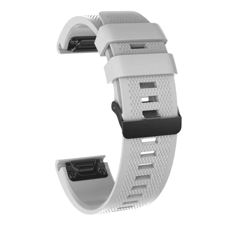 Banda de Reloj de Silicona de 26 mm Para Garmin Fenix ​​5x/5x Plus/Fenix ​​3/3 HR Correa de Muñeca Ajustable Con Hebilla Negra - Gris