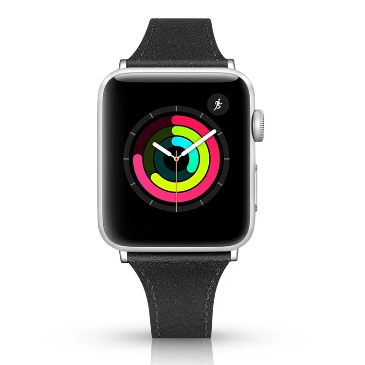 Genuine Leather Smart Watchband for Apple Watch Series 6 / SE / 5 / 4 44mm / Series 3 2 1 Watch 42mm - Black
