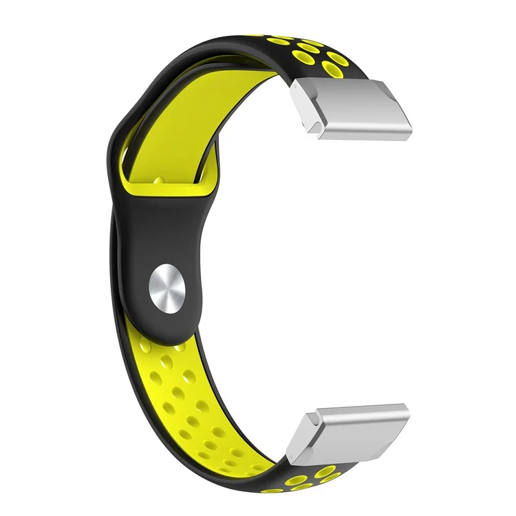 Two-color Silicone Smart Watch Band Watchband Strap for Garmin Fenix 5X/7X - Black and Yellow