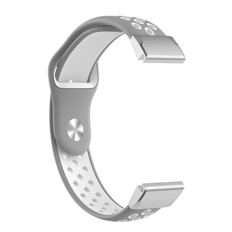 For Garmin Fenix 7S/5S Two-color Breathable Sports Silicone Strap - Grey/White