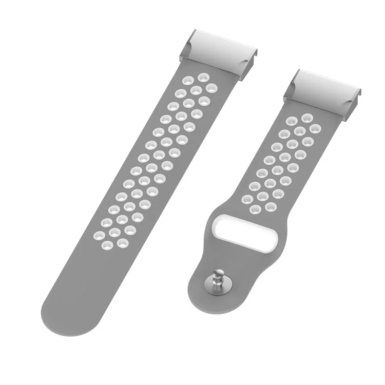 For Garmin Fenix 7S/5S Two-color Breathable Sports Silicone Strap - Grey/White