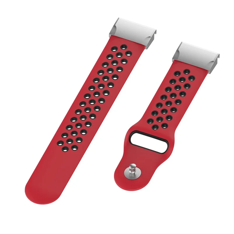 Pour Garmin Fenix 7S/5S Bracelet de sport en silicone bicolore respirant - Rouge/Noir