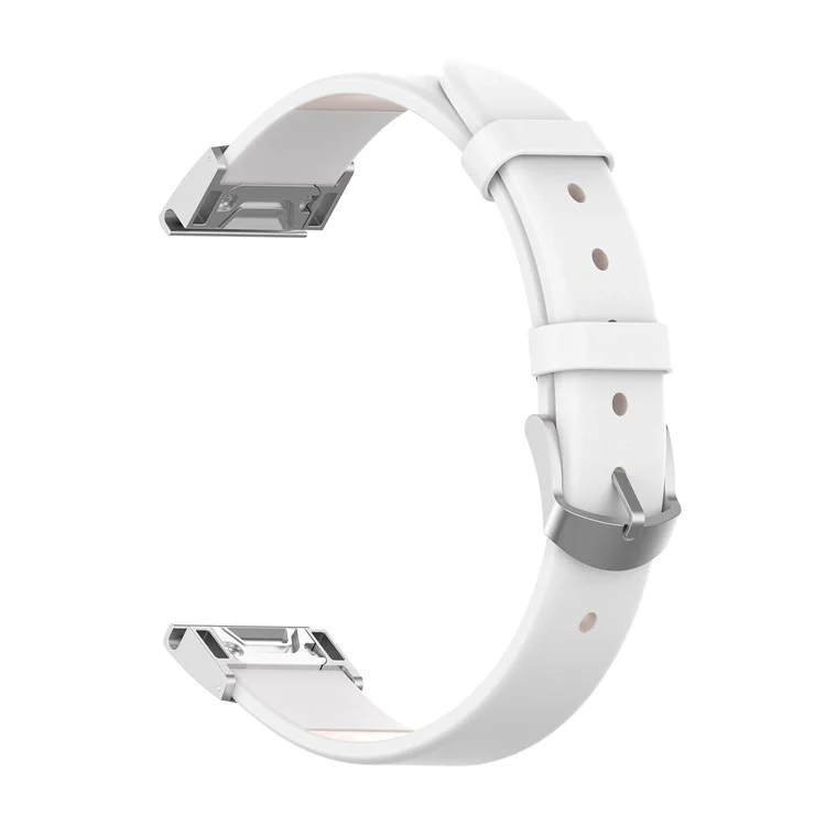 Remplacement De Bracelet De Bande Intelligente En Cuir Véritable Pour Garmin Fenix ​​7S / 5S - Blanc