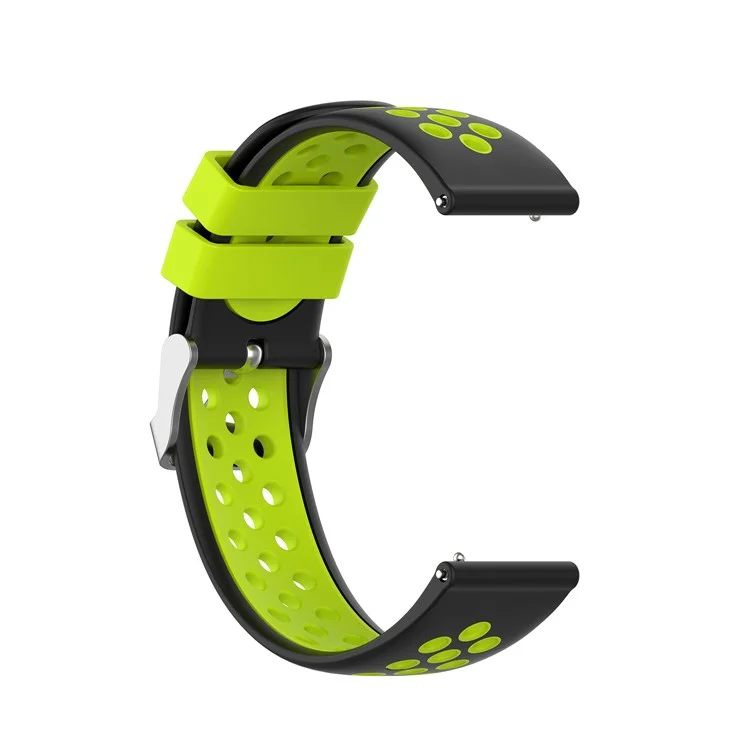 20mm de Coloração Dupla de Silicone Band Strap Band Para Garmin Vivoactive 3 - Buraco Preto/verde