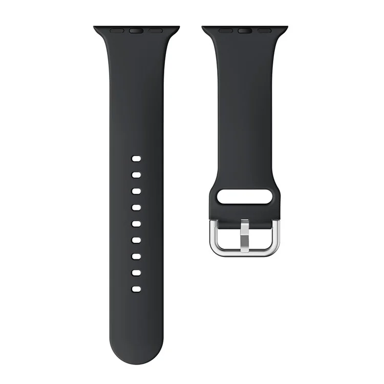 Silicone Watch Strap for Apple Watch Series 10 42mm / 9 8 7 41mm / SE (2023) SE (2022) SE 6 5 4 40mm / 3 2 1 38mm - Black
