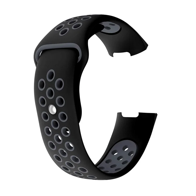 Banda di Orologi in Silicone Morbido a Due Colori Per Fitbit Charge 3 - Nero