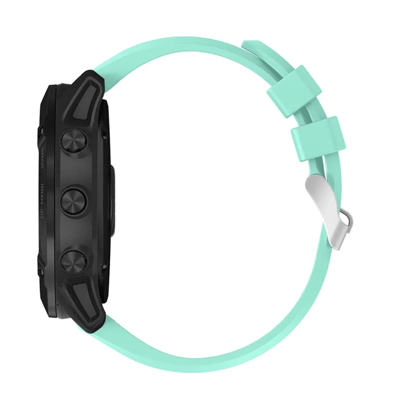Cross Grain Silicone Smart Watch Band Strap Replacement for Garmin Fenix 7X / 6X Sapphire GPS / 6X Pro 51mm / 6X GPS / 5X GPS / 5X Plus - Cyan