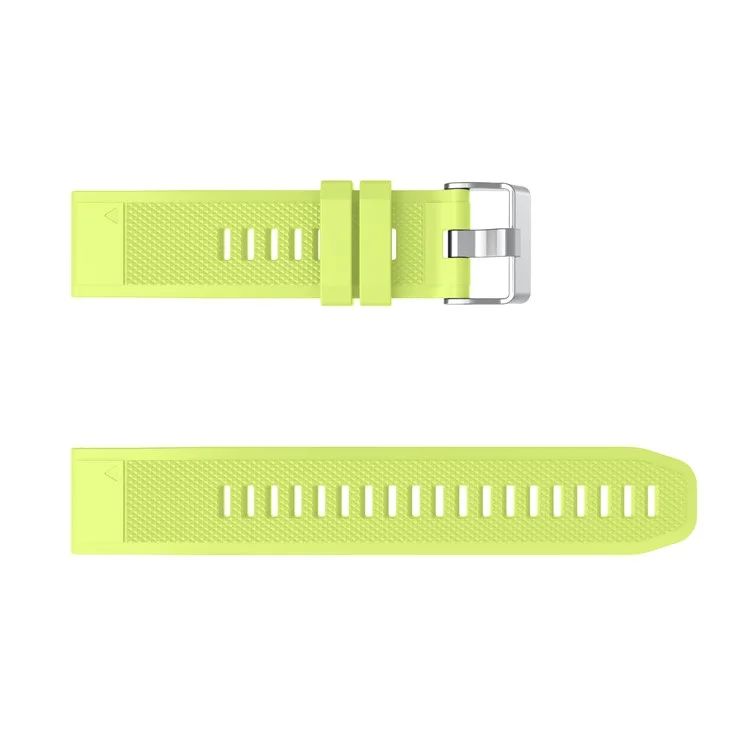 Para Garmin Fenix ​​7x/6x Sapphire Gps/6x Pro/6x GPS/5X GPS/5X Más Silicone Sport Watch Band Reemplazo de Correa de Reloj Ajustable Con Hebilla Plateada - Verde Claro